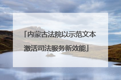 内蒙古法院以示范文本激活司法服务新效能