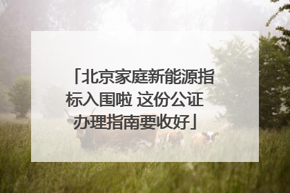 北京家庭新能源指标入围啦 这份公证办理指南要收好