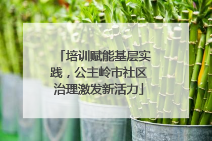培训赋能基层实践，公主岭市社区治理激发新活力
