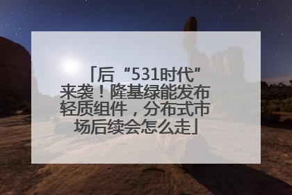 后“531时代”来袭！隆基绿能发布轻质组件，分布式市场后续会怎么走