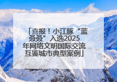 喜报！小江豚“蓝叒叒”入选2025年网络文明国际交流互鉴城市典型案例