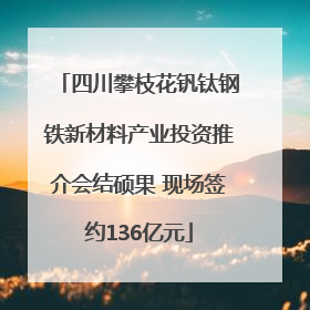 四川攀枝花钒钛钢铁新材料产业投资推介会结硕果 现场签约136亿元