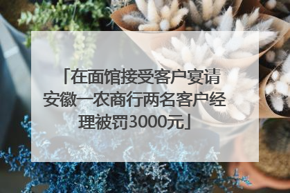 在面馆接受客户宴请 安徽一农商行两名客户经理被罚3000元