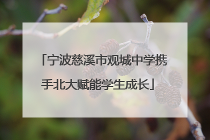 宁波慈溪市观城中学携手北大赋能学生成长