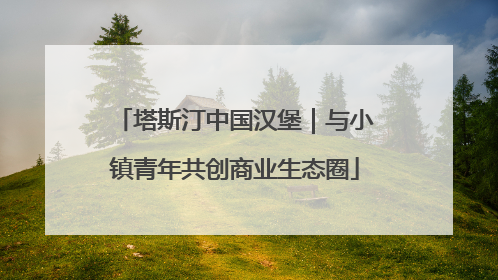 塔斯汀中国汉堡｜与小镇青年共创商业生态圈
