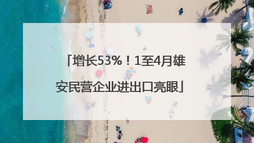 增长53%！1至4月雄安民营企业进出口亮眼