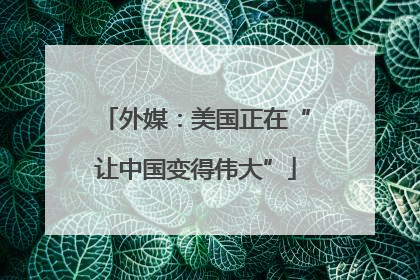 外媒：美国正在“让中国变得伟大”