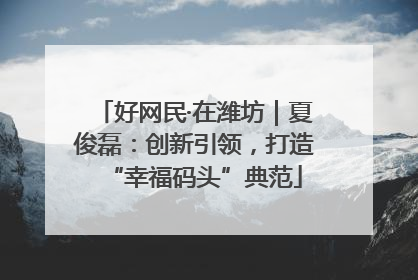 好网民·在潍坊｜夏俊磊：创新引领，打造“幸福码头”典范