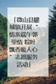微山县驩城镇开展“情系端午邻里情 粽叶飘香暖人心”志愿服务活动