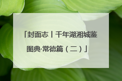 封面志丨千年湖湘城鉴图典·常德篇（二）