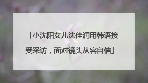 小沈阳女儿沈佳润用韩语接受采访，面对镜头从容自信
