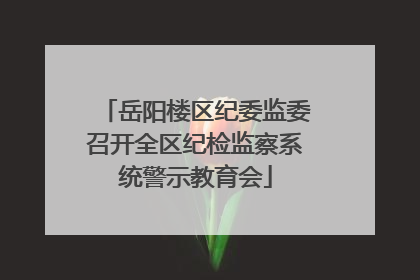 岳阳楼区纪委监委召开全区纪检监察系统警示教育会