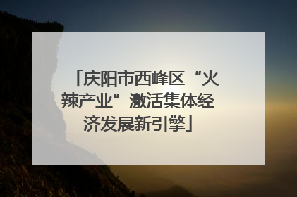 庆阳市西峰区“火辣产业”激活集体经济发展新引擎