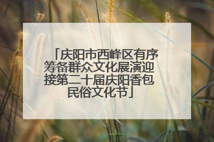 庆阳市西峰区有序筹备群众文化展演迎接第二十届庆阳香包民俗文化节