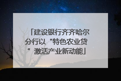 建设银行齐齐哈尔分行以“特色农业贷”激活产业新动能