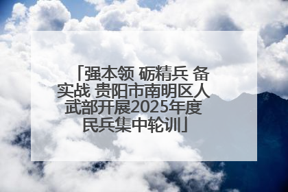强本领 砺精兵 备实战 贵阳市南明区人武部开展2025年度民兵集中轮训