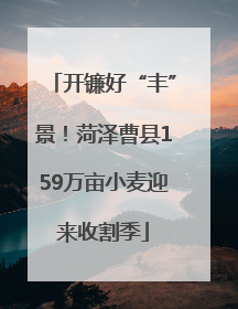 开镰好“丰”景！菏泽曹县159万亩小麦迎来收割季