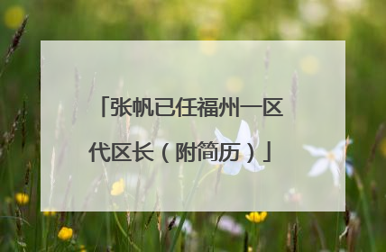 张帆已任福州一区代区长（附简历）