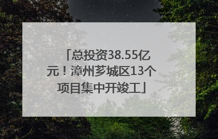 总投资38.55亿元！漳州芗城区13个项目集中开竣工