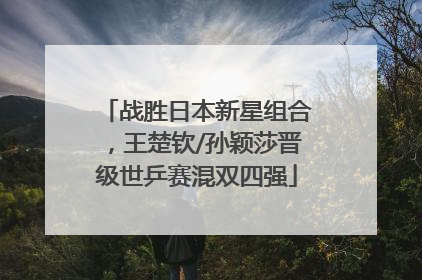 战胜日本新星组合，王楚钦/孙颖莎晋级世乒赛混双四强