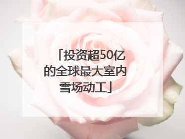投资超50亿的全球最大室内雪场动工