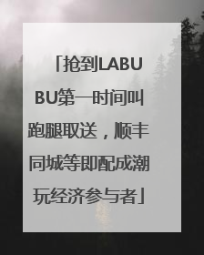 抢到LABUBU第一时间叫跑腿取送，顺丰同城等即配成潮玩经济参与者