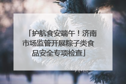 护航食安端午！济南市场监管开展粽子类食品安全专项检查