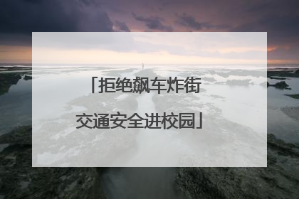 拒绝飙车炸街 交通安全进校园