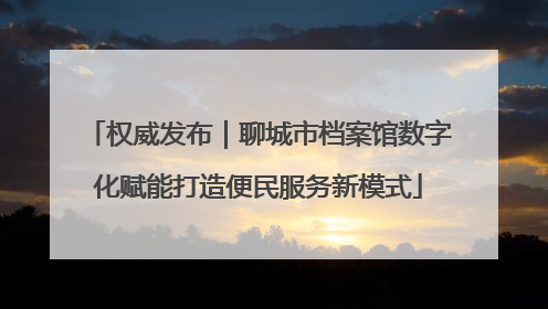 权威发布｜聊城市档案馆数字化赋能打造便民服务新模式