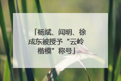 杨斌、闻明、徐成东被授予“云岭楷模”称号