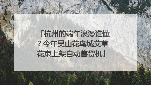 杭州的端午浪漫谁懂？今年吴山花鸟城艾草花束上架自动售货机