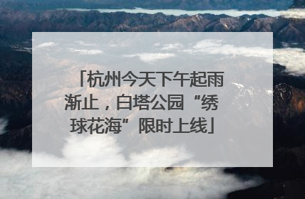 杭州今天下午起雨渐止，白塔公园“绣球花海”限时上线
