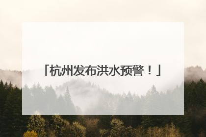 杭州发布洪水预警！