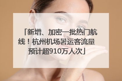 新增、加密一批热门航线！杭州机场暑运客流量预计超910万人次