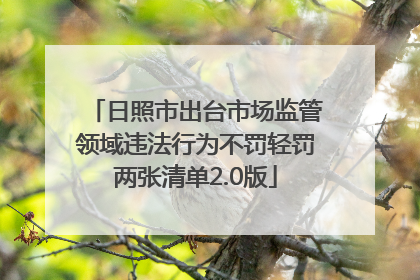 日照市出台市场监管领域违法行为不罚轻罚两张清单2.0版
