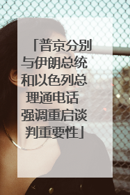 普京分别与伊朗总统和以色列总理通电话 强调重启谈判重要性