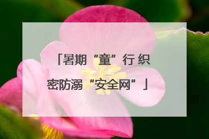 暑期“童”行 织密防溺“安全网”