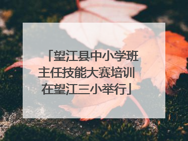 望江县中小学班主任技能大赛培训在望江三小举行