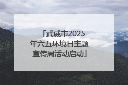 武威市2025年六五环境日主题宣传周活动启动