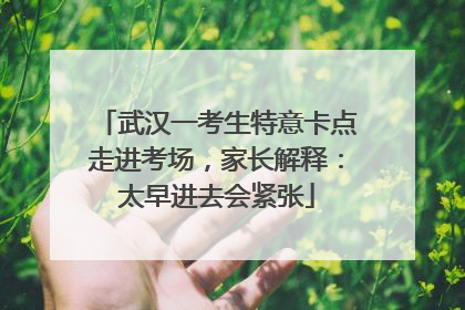 武汉一考生特意卡点走进考场，家长解释：太早进去会紧张