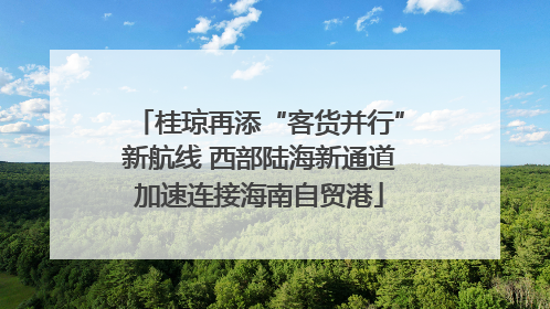 桂琼再添“客货并行”新航线 西部陆海新通道加速连接海南自贸港