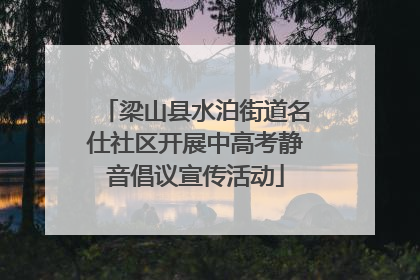 梁山县水泊街道名仕社区开展中高考静音倡议宣传活动