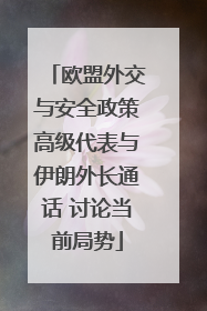 欧盟外交与安全政策高级代表与伊朗外长通话 讨论当前局势