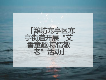 潍坊寒亭区寒亭街道开展“艾香童趣·粽情敬老”活动