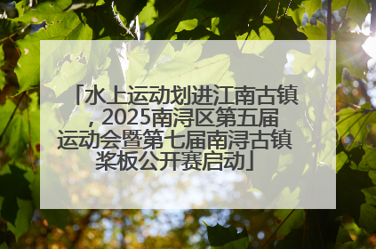 水上运动划进江南古镇，2025南浔区第五届运动会暨第七届南浔古镇桨板公开赛启动