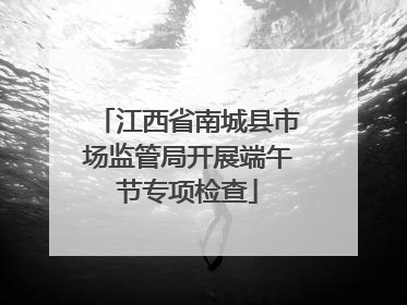 江西省南城县市场监管局开展端午节专项检查