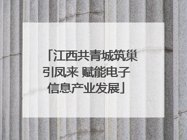 江西共青城筑巢引凤来 赋能电子信息产业发展