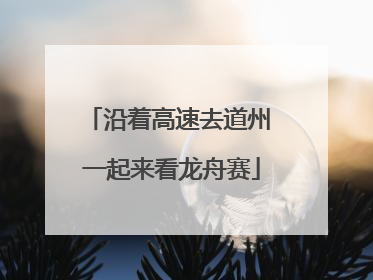 沿着高速去道州 一起来看龙舟赛