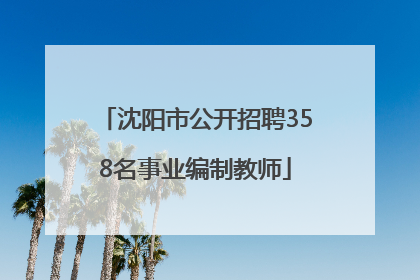 沈阳市公开招聘358名事业编制教师