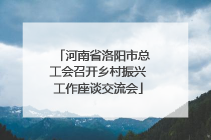 河南省洛阳市总工会召开乡村振兴工作座谈交流会